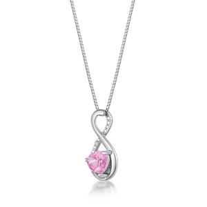 Gemminded Sterling Silver 6mm Heart Created Sapphire Pendant alternate view