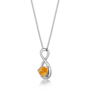 Gemminded Sterling Silver 6mm Heart Citrine Infinity Pendant alternate view