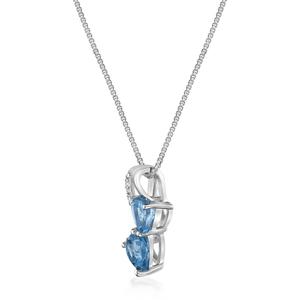 Gemminded Sterling Silver 5mm Heart Created Blue Topaz Pendant alternate view