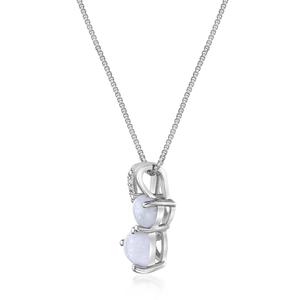 Gemminded Sterling Silver 5mm Double Heart Created Opal Pendant alternate view