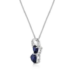 Gemminded 925 Sterling Silver 5mm Heart Created Sapphire Pendant alternate view