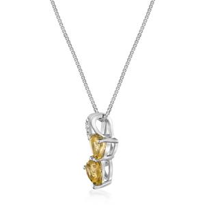 Gemminded Sterling Silver 5mm Double Heart Citrine Pendant alternate view