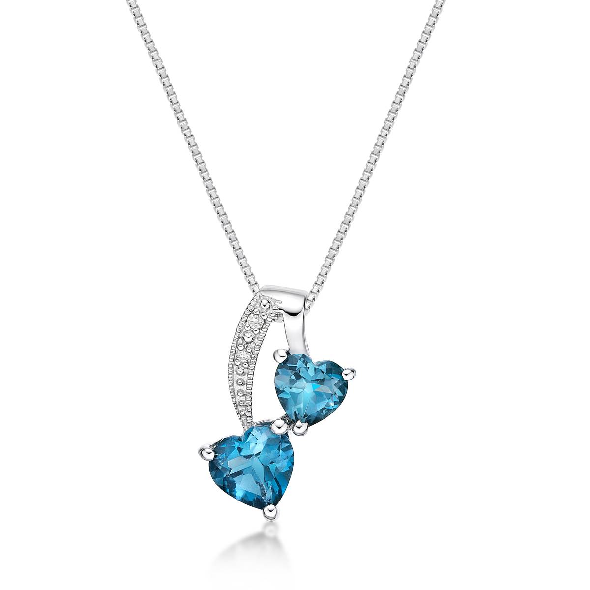 Sterling Silver London Blue Topaz Heart Pendant