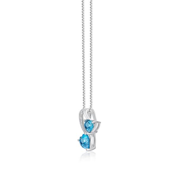 Gemminded Sterling Silver London Blue Topaz Heart Pendant alternate view