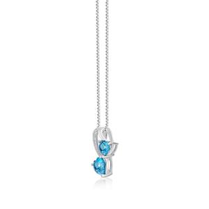 Gemminded Sterling Silver London Blue Topaz Heart Pendant alternate view