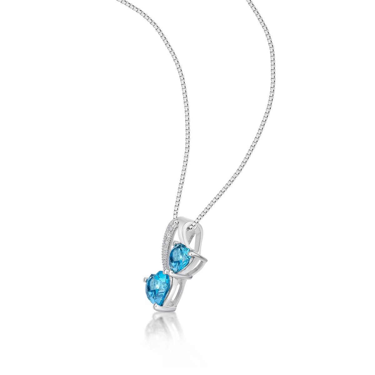 Sterling Silver London Blue Topaz Heart Pendant