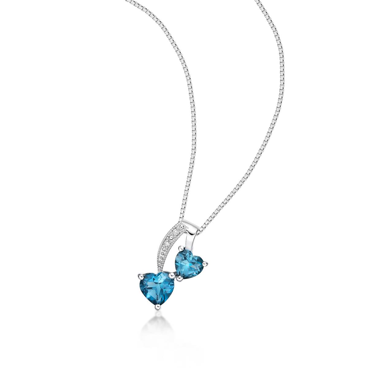 Sterling Silver London Blue Topaz Heart Pendant