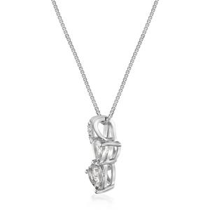 Gemminded Sterling Silver 5mm Double Heart White Topaz Pendant alternate view