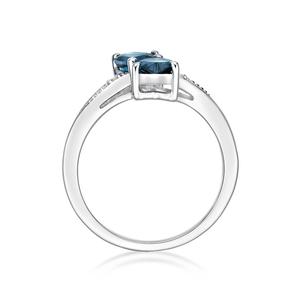 Gemminded Sterling Silver London Blue Topaz Heart Ring alternate view