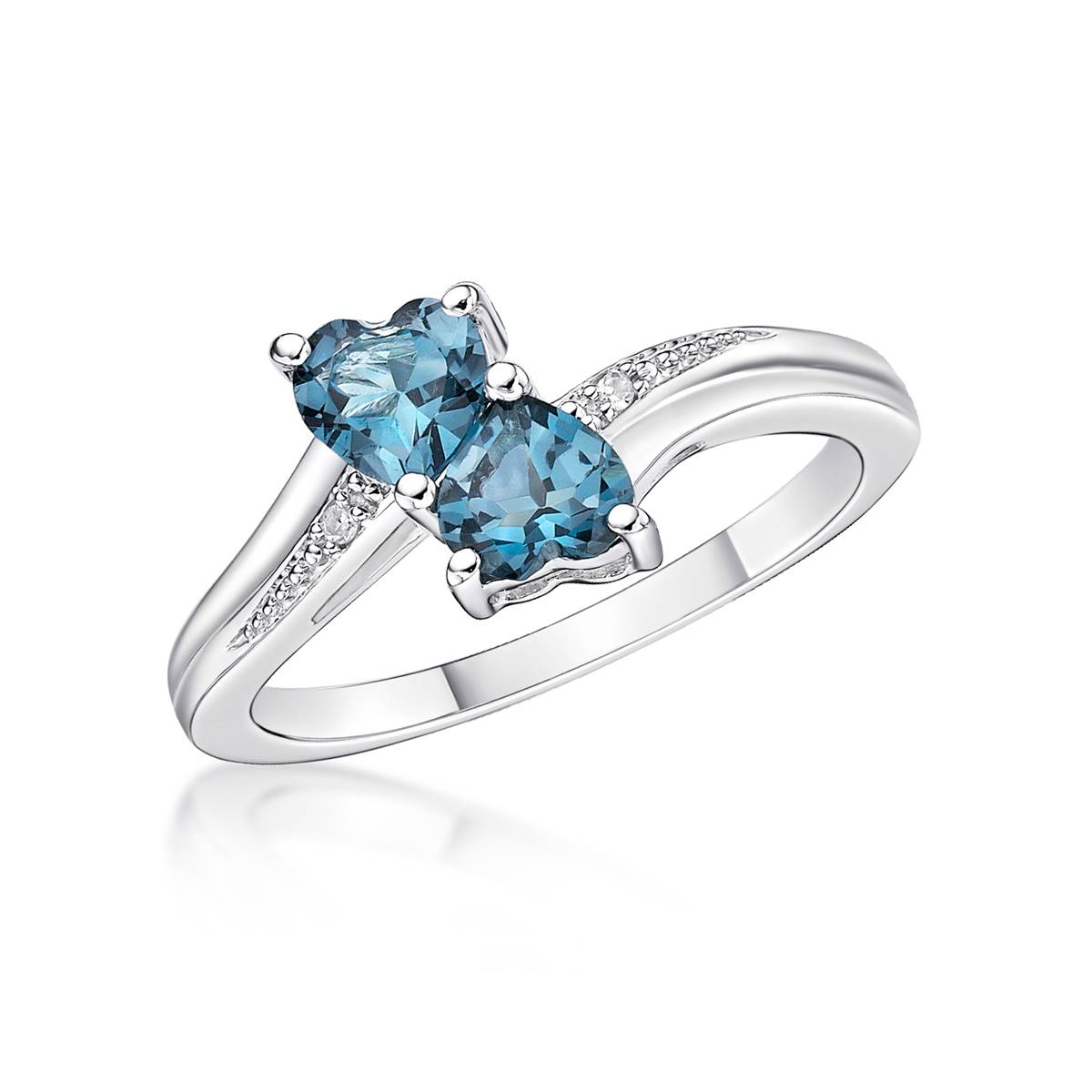 Sterling Silver London Blue Topaz Heart Ring