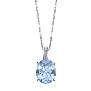 Gemminded 10x8 Oval Aquamarine & 0.005ctw. Diamond Pendant alternate view