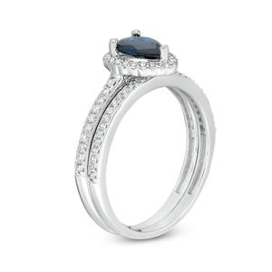 Gemminded 10kt. White Gold Pear Sapphire Ring alternate view
