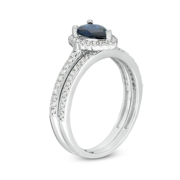 Gemminded 10kt. White Gold Pear Sapphire Ring alternate view