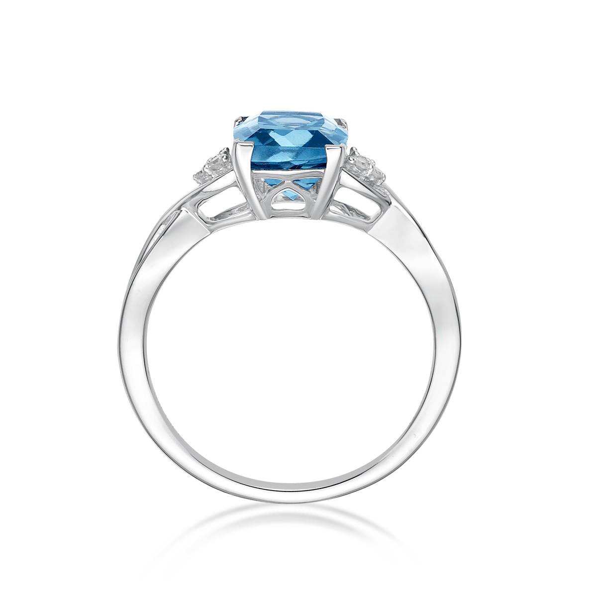 10kt. White Gold Cushion London Blue Topaz Ring