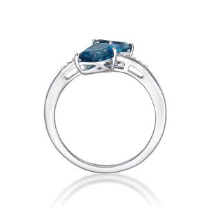 Gemminded 10kt. White Gold 2-Stone London Blue Topaz Ring alternate view