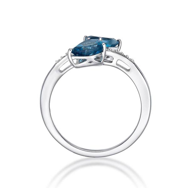 Gemminded 10kt. White Gold 2-Stone London Blue Topaz Ring alternate view