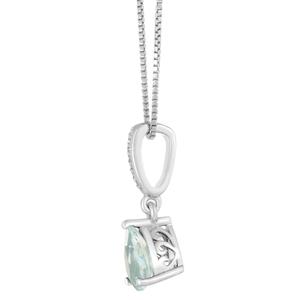 Gemminded 7x5mm Pear Shape Aquamarine & White Topaz Pendant alternate view