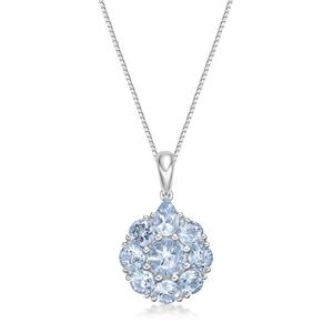 Gemminded 6mm & 4mm Round & 6x4 Pear Shape Aquamarine Pendant