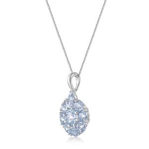 Gemminded 6mm & 4mm Round & 6x4 Pear Shape Aquamarine Pendant alternate view