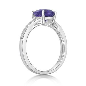 Gemminded Sterling Silver Ring Amethyst & White Topaz Gemstones alternate view