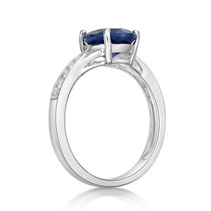 Gemminded Sterling Silver Ring w/ Created Sapphire & White Topaz alternate view