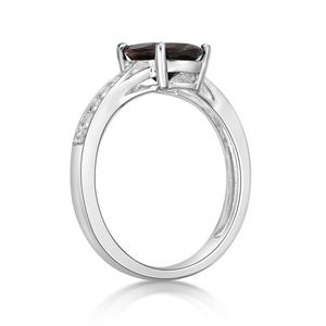 Gemminded Sterling Silver Ring w/ Garnet & White Topaz Gemstones alternate view