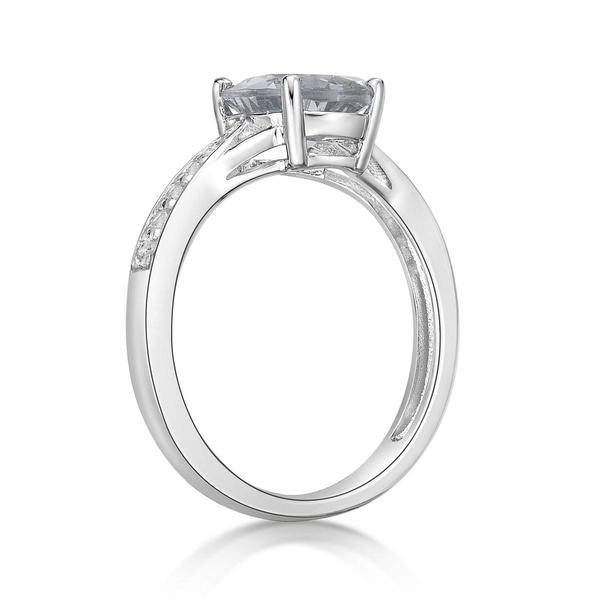 Gemminded Sterling Silver Ring w/ White Topaz Gemstones alternate view