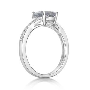 Gemminded Sterling Silver Ring w/ White Topaz Gemstones alternate view