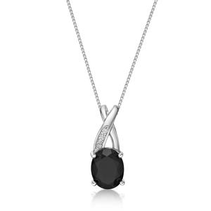 Gemminded Sterling Silver Black Onyx & White Sapphire Pendant