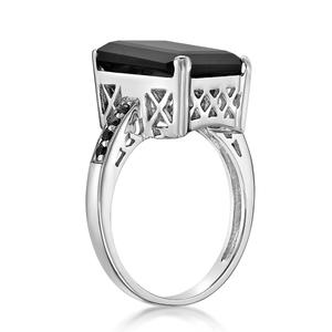 Gemminded Sterling Silver Spinel Accent Onyx Ring alternate view