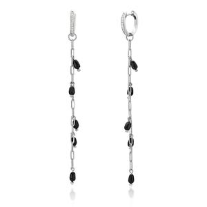 Gemminded Sterling Silver Oval Black Onyx Earrings alternate view