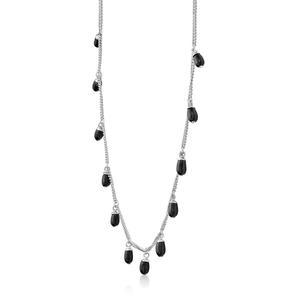 Gemminded Sterling Silver Oval Black Onyx Necklace alternate view