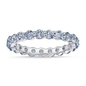 Gemminded 3mm Round Created Aquamarine Ring in Sterling Silver