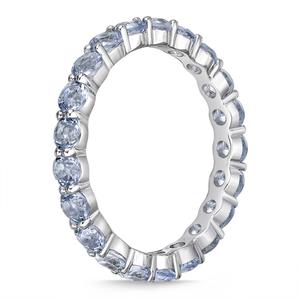 Gemminded 3mm Round Created Aquamarine Ring in Sterling Silver alternate view