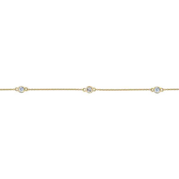 Gemminded 3.5mm Round Created Aquamarine & White Topaz Necklace alternate view