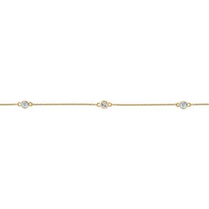 Gemminded 3.5mm Round Created Aquamarine & White Topaz Necklace alternate view
