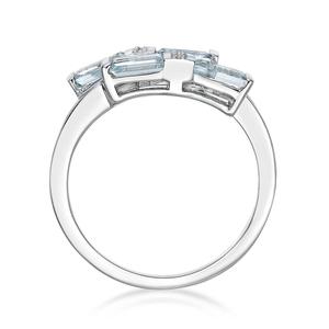 Gemminded 5x2.5mm Aquamarine Ring w/ White Topaz alternate view