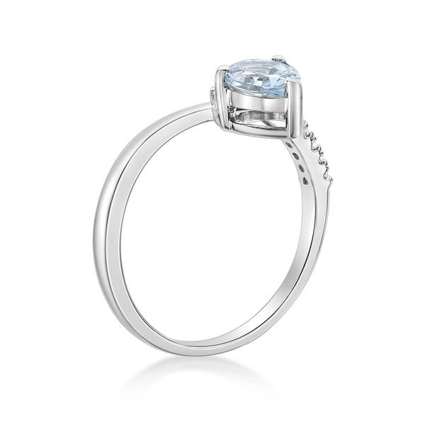 Gemminded 7x5mm Aquamarine & 0.08ctw. Diamond Ring alternate view