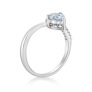 Gemminded 7x5mm Aquamarine & 0.08ctw. Diamond Ring alternate view