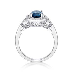 Gemminded Sterling Silver Blue & White Topaz Ring alternate view