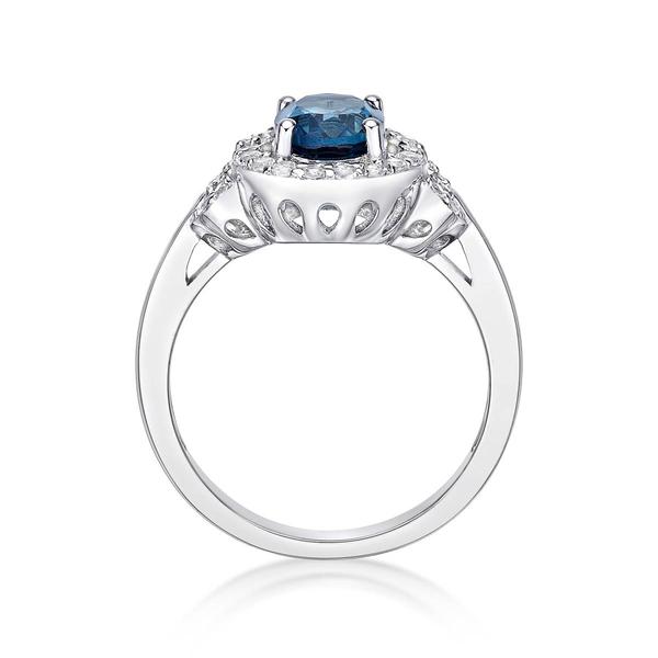 Gemminded Sterling Silver Blue & White Topaz Ring alternate view