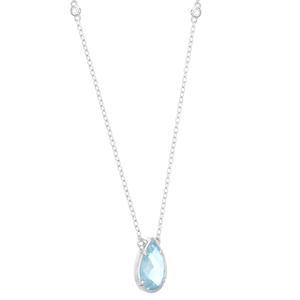 Gemminded Pear Shape Aquamarine & White Topaz Necklace alternate view