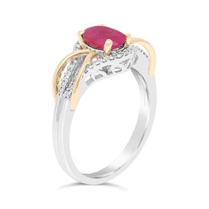 Gemminded 10kt. Two-Tone Gold Oval Ruby Ring alternate view