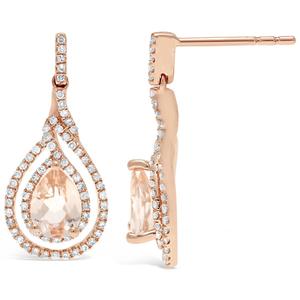 Gemminded 10kt. Rose Gold Pear Morganite Earrings