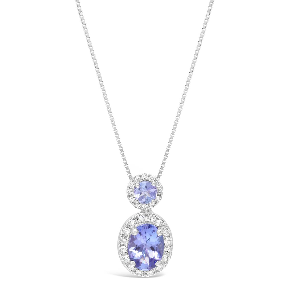 10kt. White Gold Round Tanzanite Pendant