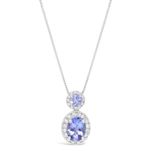 Gemminded 10kt. White Gold Round Tanzanite Pendant