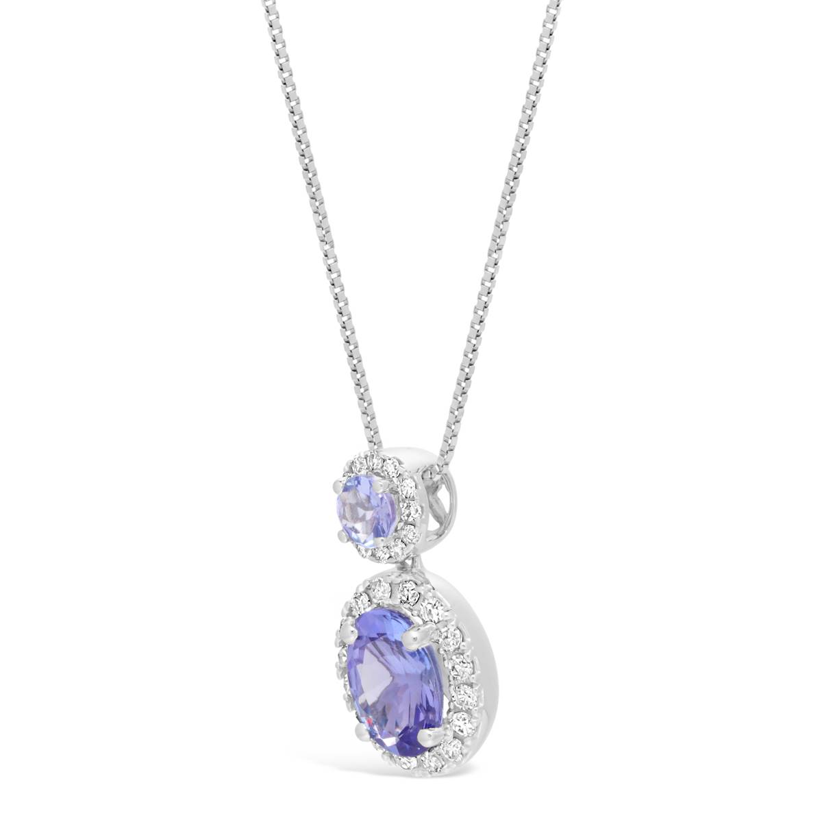 10kt. White Gold Round Tanzanite Pendant