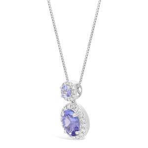 Gemminded 10kt. White Gold Round Tanzanite Pendant alternate view