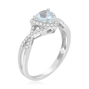 Gemminded 10kt. White Gold Trillion Aquamarine Ring alternate view