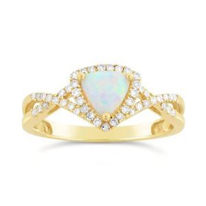 Gemminded 10kt. Gold Trillion Opal Ring